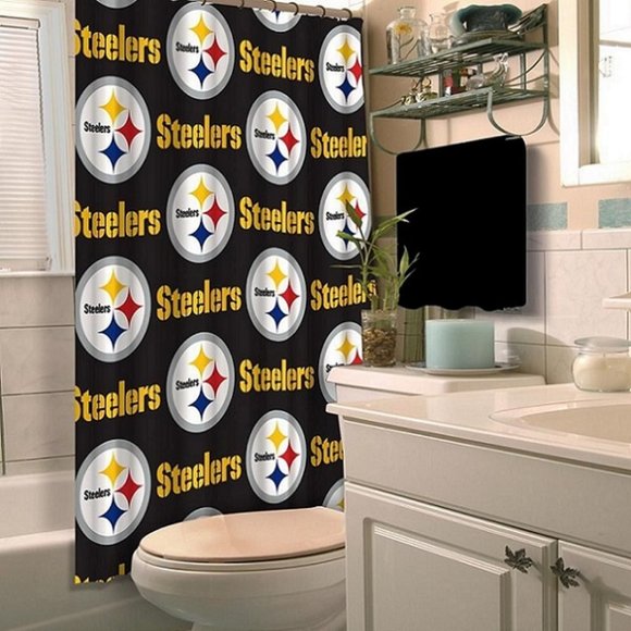 Northwest Accessories Pittsburgh Steelers Graphic Logo Fabric Shower Curtain Nfl Unisex